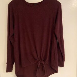 Gibson Red Tie Front Hoodie Sweatshirt